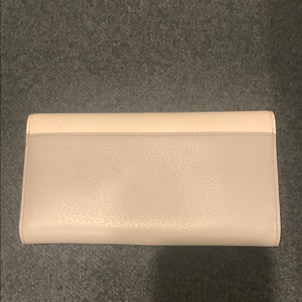 Kate Spade - Cream and Gray Wallet with Fold-Over Flap - Picture 2 of 4